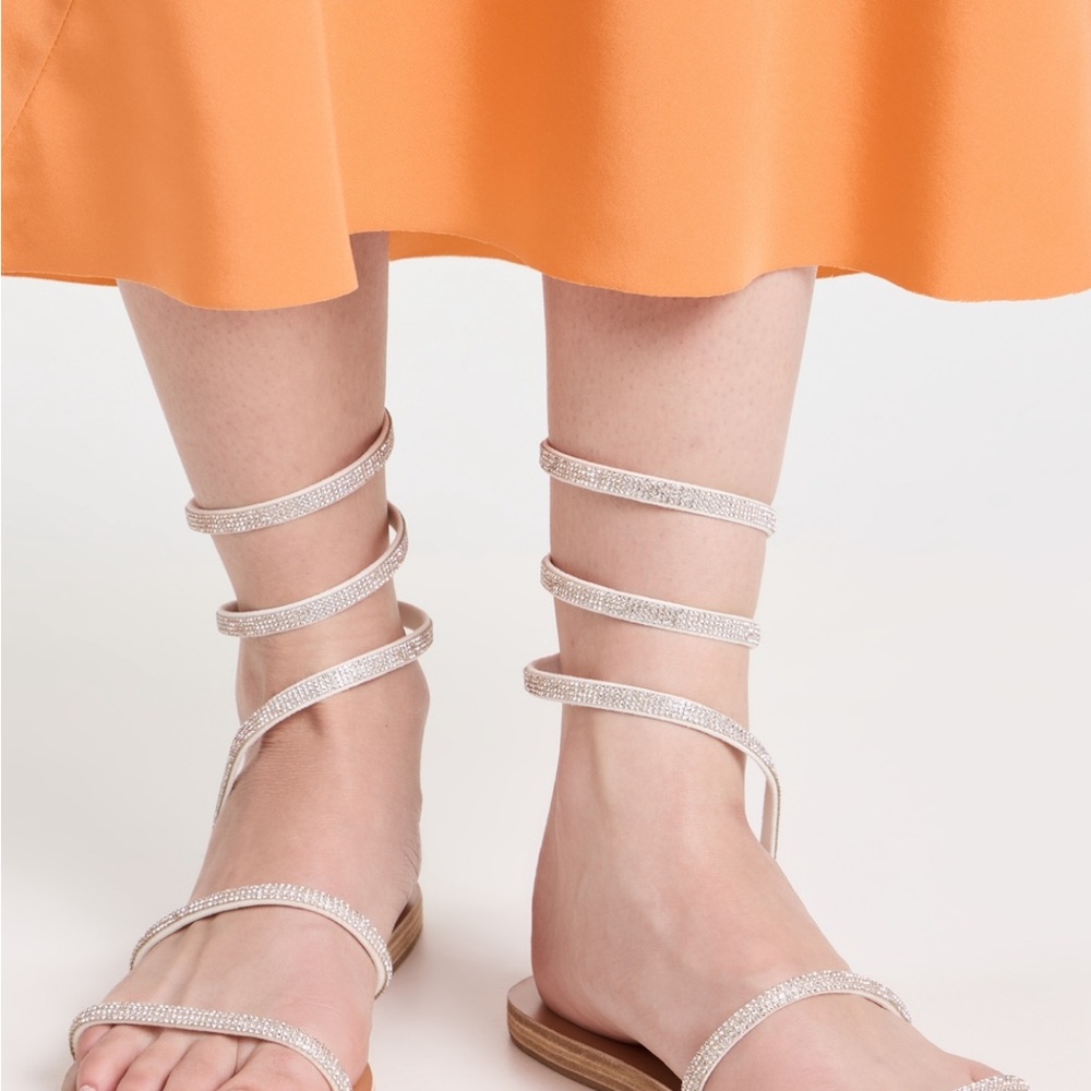 Ancient Greek Sandals Silver Strappy Sandals